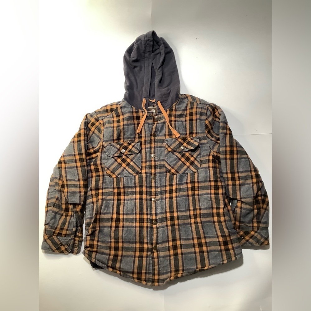 Legendary Whitetails Gray and Orange Plaid Shirt Jacket
